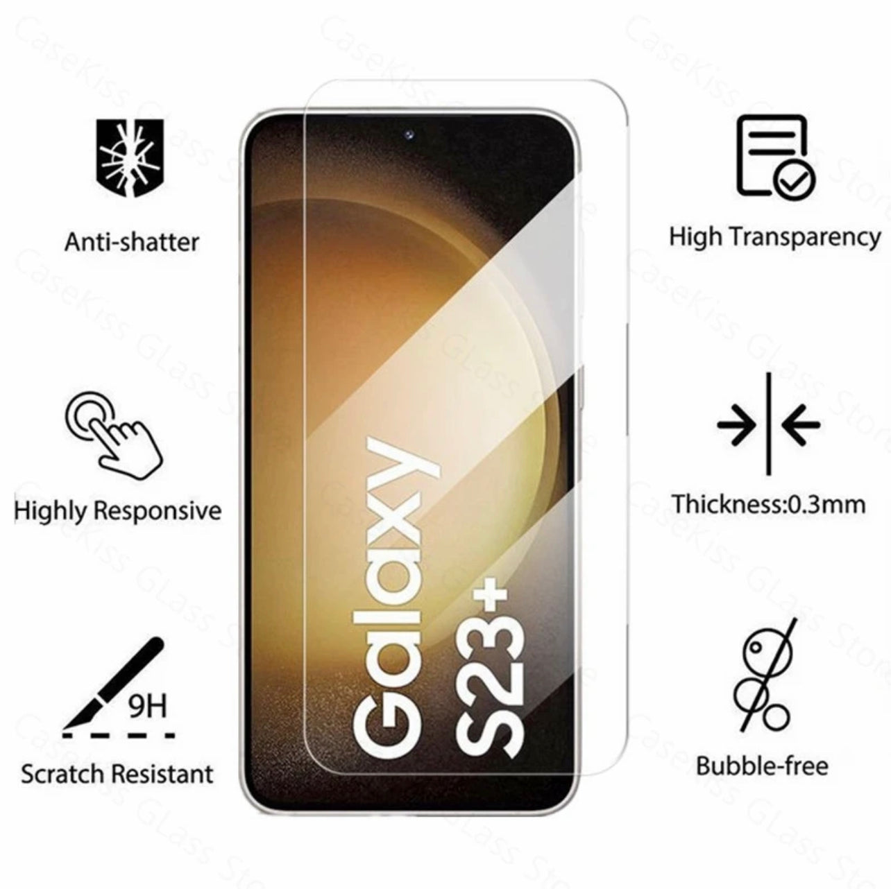 Yamizoo Premium 9H Clear ShatterProof Glass Screen Protector-1pk pour certains modèles Samsung Galaxy Yamizoo Premium 9H Clear ShatterProof Glass Screen Protector-1pk pour certains modèles Samsung Galaxy